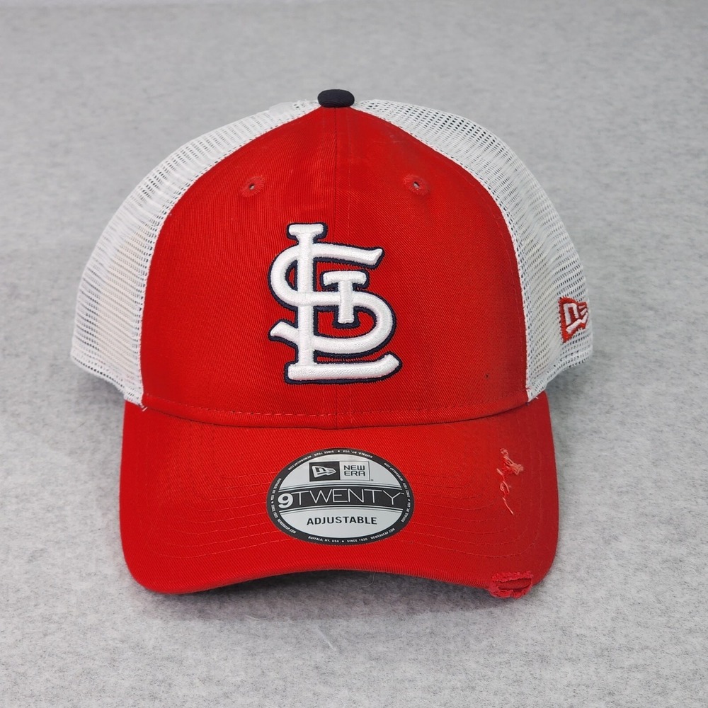 New Era St.Louis Cardinals Hat Mens Red Team Rustic 9TWENTY Trucker Snapback Cap